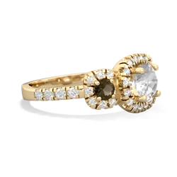 White Topaz Regal Halo 14K Yellow Gold ring R5350