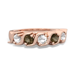 White Topaz Anniversary Band 14K Rose Gold ring R2089