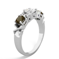 White Topaz Hugs And Kisses 14K White Gold ring R5016