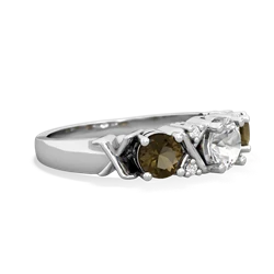 White Topaz Hugs And Kisses 14K White Gold ring R5016