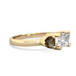 White Topaz Three Stone 14K Yellow Gold ring R5235