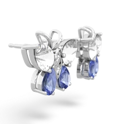 White Topaz Butterfly 14K White Gold earrings E2215