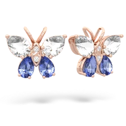 White Topaz Butterfly 14K Rose Gold earrings E2215