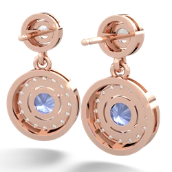 White Topaz Halo Dangle 14K Rose Gold earrings E5319