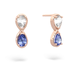 White Topaz Infinity 14K Rose Gold earrings E5050