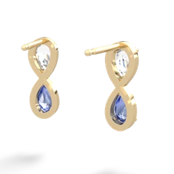 White Topaz Infinity 14K Yellow Gold earrings E5050