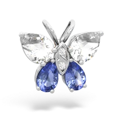 White Topaz Butterfly 14K White Gold pendant P2215