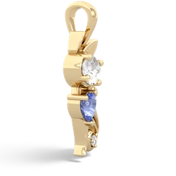 White Topaz Kitten 14K Yellow Gold pendant P5780