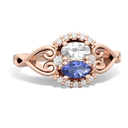 White Topaz Love Nest 14K Rose Gold ring R5860