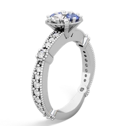 White Topaz Sparkling Tiara Cluster 14K White Gold ring R26293RD