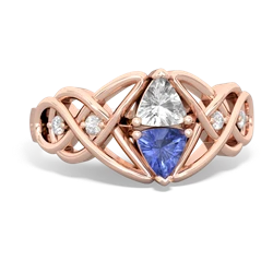 White Topaz Keepsake Celtic Knot 14K Rose Gold ring R5300