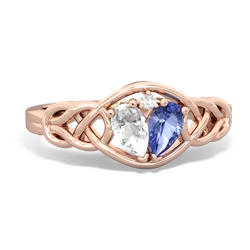 White Topaz Celtic Love Knot 14K Rose Gold ring R5420