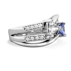 White Topaz Bowtie 14K White Gold ring R2360