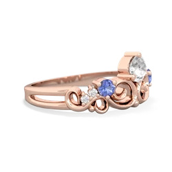 White Topaz Crown Keepsake 14K Rose Gold ring R5740