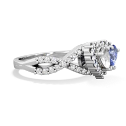 White Topaz Diamond Twist 'One Heart' 14K White Gold ring R2640HRT