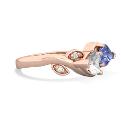 White Topaz Floral Elegance 14K Rose Gold ring R5790