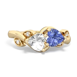 White Topaz Floral Elegance 14K Yellow Gold ring R5790