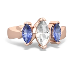 White Topaz Three Peeks 14K Rose Gold ring R2433