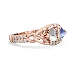 White Topaz Sparkling Celtic Knot 14K Rose Gold ring R2645