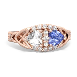 White Topaz Sparkling Celtic Knot 14K Rose Gold ring R2645