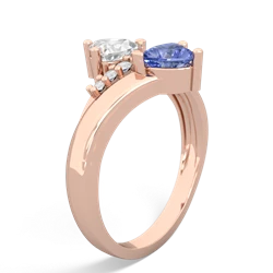 White Topaz Heart To Heart 14K Rose Gold ring R2064