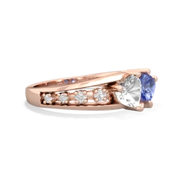 White Topaz Heart To Heart 14K Rose Gold ring R3342