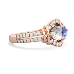 White Topaz Art-Deco Keepsake 14K Rose Gold ring R5630