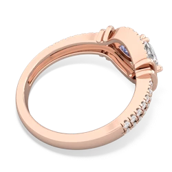 White Topaz Art-Deco Keepsake 14K Rose Gold ring R5630