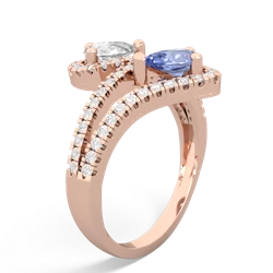 White Topaz Diamond Dazzler 14K Rose Gold ring R3000