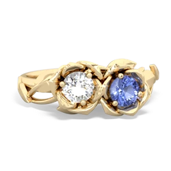 White Topaz Rose Garden 14K Yellow Gold ring R5510