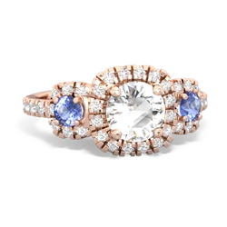 White Topaz Regal Halo 14K Rose Gold ring R5350