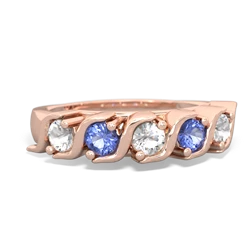 White Topaz Anniversary Band 14K Rose Gold ring R2089