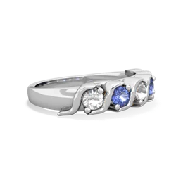 White Topaz Anniversary Band 14K White Gold ring R2089