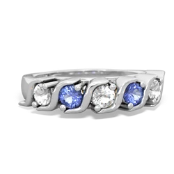 White Topaz Anniversary Band 14K White Gold ring R2089