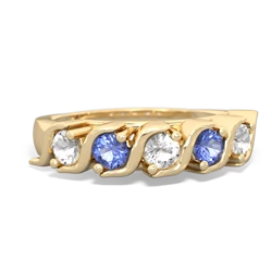 White Topaz Anniversary Band 14K Yellow Gold ring R2089