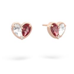 White Topaz 'Our Heart' 14K Rose Gold earrings E5072