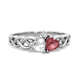 White Topaz Heart To Heart Braid 14K White Gold ring R5870