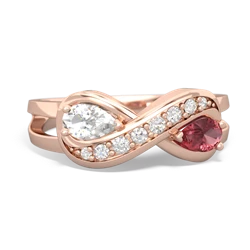 White Topaz Diamond Infinity 14K Rose Gold ring R5390