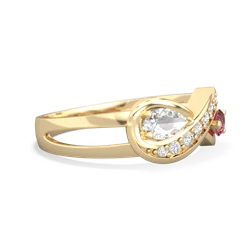 White Topaz Diamond Infinity 14K Yellow Gold ring R5390