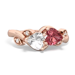 White Topaz Floral Elegance 14K Rose Gold ring R5790