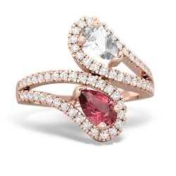 White Topaz Diamond Dazzler 14K Rose Gold ring R3000