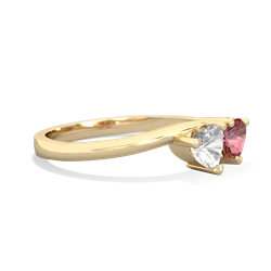 White Topaz Sweethearts 14K Yellow Gold ring R5260