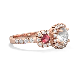 White Topaz Regal Halo 14K Rose Gold ring R5350