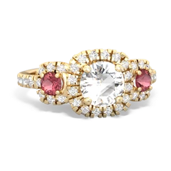 White Topaz Regal Halo 14K Yellow Gold ring R5350