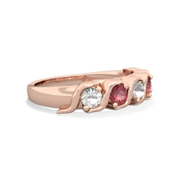 White Topaz Anniversary Band 14K Rose Gold ring R2089