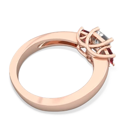 White Topaz Three Stone Trellis 14K Rose Gold ring R4015