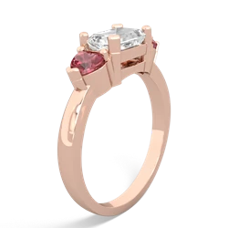 White Topaz Three Stone 14K Rose Gold ring R5235