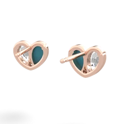 White Topaz 'Our Heart' 14K Rose Gold earrings E5072