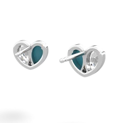 White Topaz 'Our Heart' 14K White Gold earrings E5072