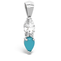 White Topaz Bowtie Drop 14K White Gold pendant P0865